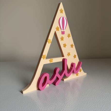Kişiye Özel 3D İsimli Harf Masa Süsü - Baby Shower & Doğum Günü Konsepti - Balon Temalı
