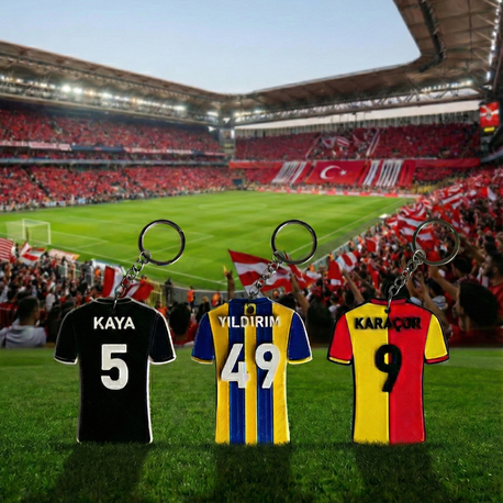 Kişiye Özel İsimli ve Numaralı Forma Anahtarlık - 3D Tasarım