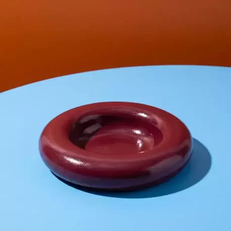 Doughnut Dekoratif Takı Tabağı Bordo