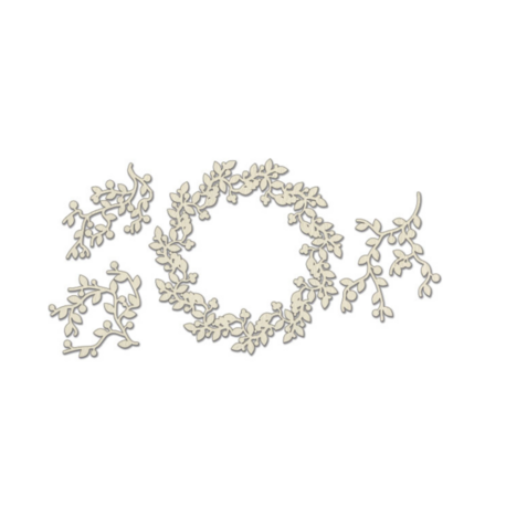 Çelenk ve Dallar Chipboard Seti 10x15 cm – #084