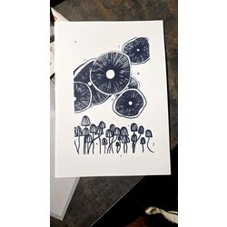 Land of Mushroom Serigrafi Baskı