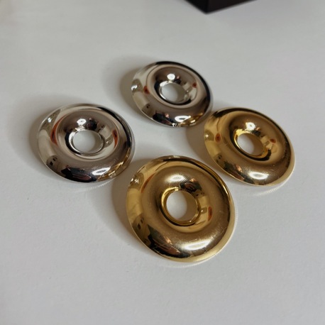 Hoop Büyük Donut Şeklinde Yuvarlak Küpe Silver ve Gold