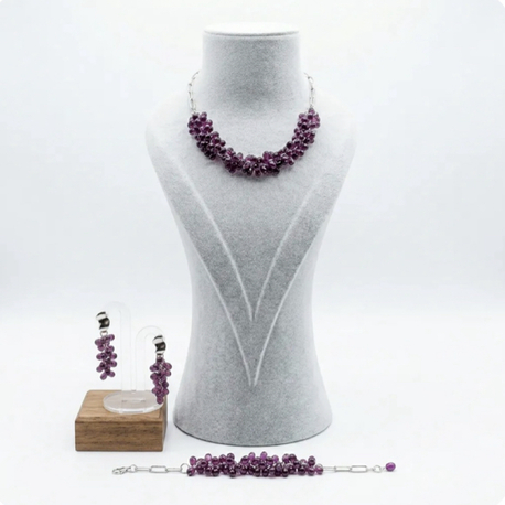 Noctura/Violet – Handmade Murano Glass Jewelry Set