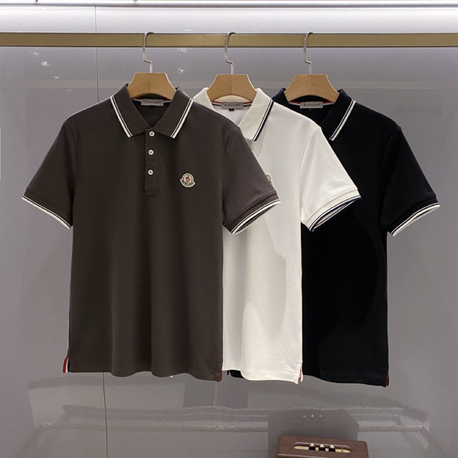 Moncler Classic Light Business Elite Casual Three-Button Lapel Short-Sleeve T-Shirt   