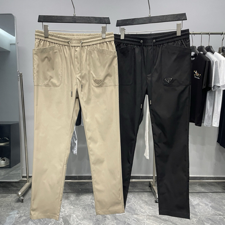 Prada Technical Twill Cotton Drawstring Casual Pants