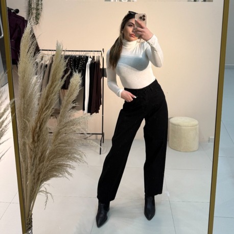 Relax Fit Jean Pantolon Siyah