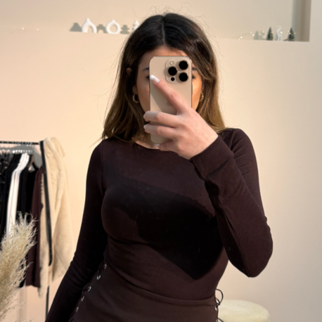 Kaşmir Transparan Bluz Acı Kahve