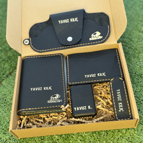 5 Adet Deri Premium Hediyelik Set