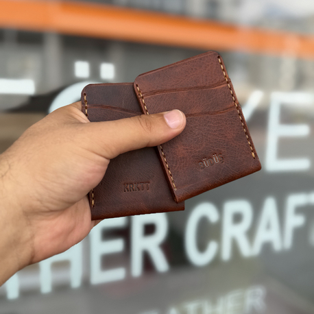 Mini kartlık hakiki deri ve el yapımı