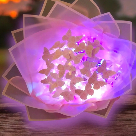  Kelebek Işıklı Buket | LED’li Özel Hediye