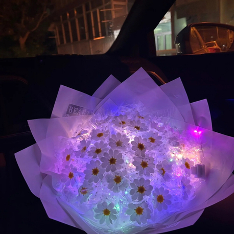 Led Işıklı Papatya Buket