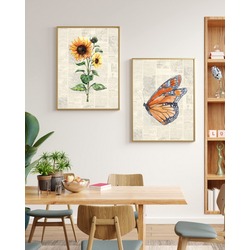SUNFLOWER & BUTTERFLY 2'li Poster #0057
