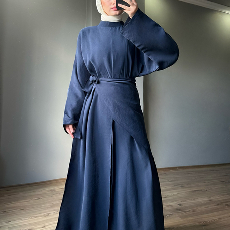 3lü Yırtmaçlı Tunik Pantolon Bel/Omuz Şalı 