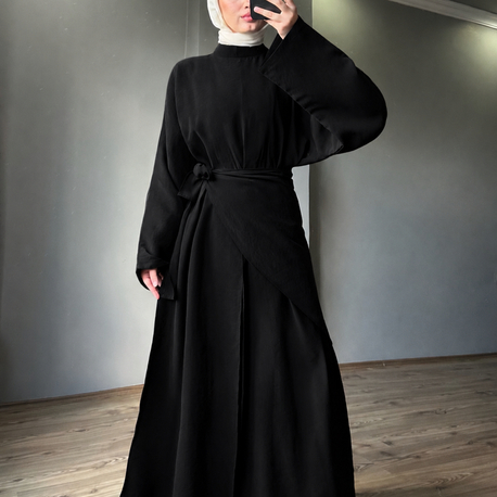 3lü Yırtmaçlı Tunik Pantolon Bel/Omuz Şalı 