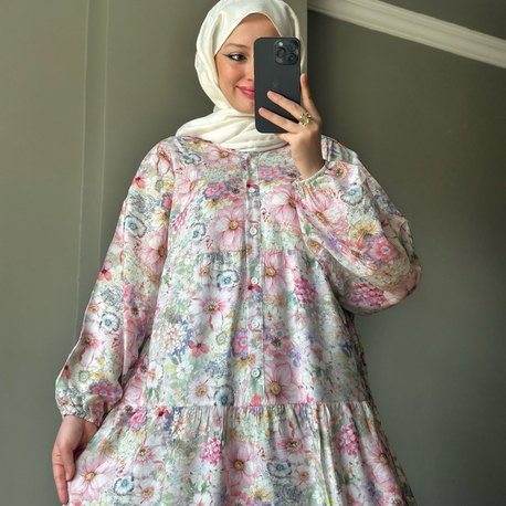  Bahar Çiçekleri Premium Elbise 