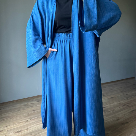 Uzun Kimono Takım Lacivert