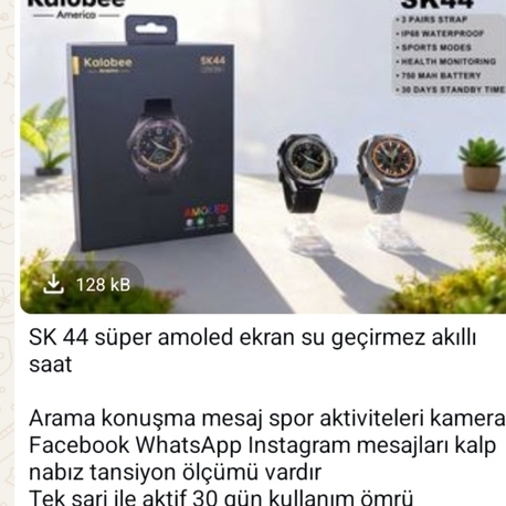 kalabe marka süper amolet ekran akıllı saat 2 yıl garantili
