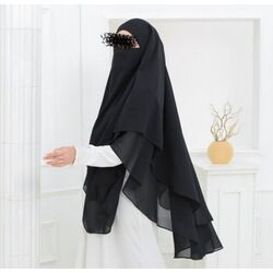 oval khimar iki katlı 