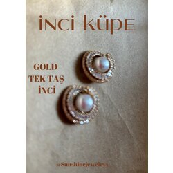 İnci taşlı küpe