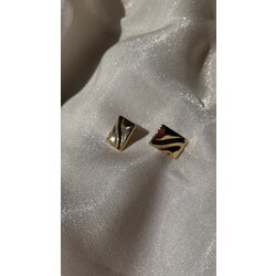 Gold dikdörtgen küpe
