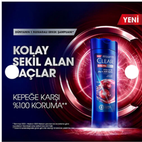 Clear Men Kepeğe Karşı Etkili Şampuan Hızlı Stil 2si 1 Arada 350 ml