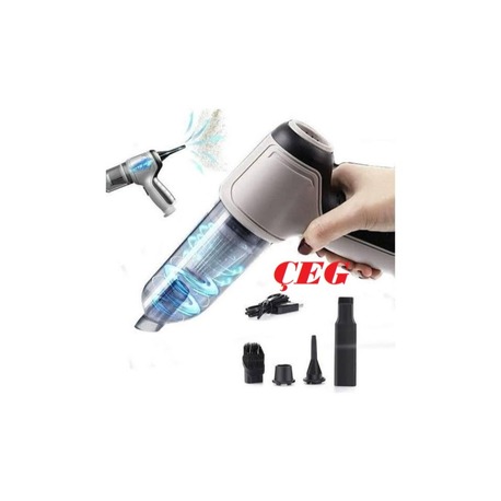 CVS Araç Süpürgesi Mini USB Şarjlı Vakumlu El Süpürgesi Çok Fonksiyonlu Şarjlı Çeg
