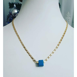 Bodrum Taşlı Gold Zincir Kolye