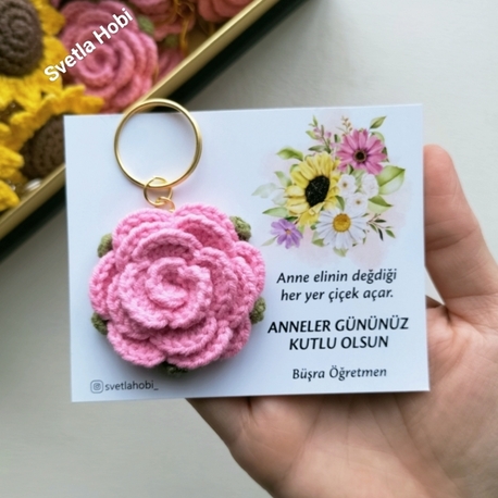(20adet) kartlı gül anahtarlık 