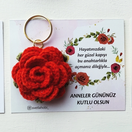 (20adet) kartlı gül anahtarlık 