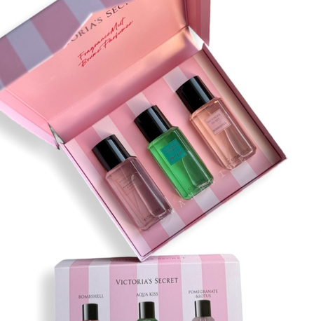 VS İthal Mini Vücut Spreyi Hediye Seti / Aqua Kiss - Pomegrante Lotus -Bombshell