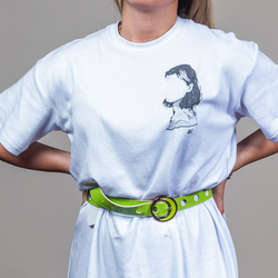Kadın Yüzü Baskılı T- shirt Elbise 