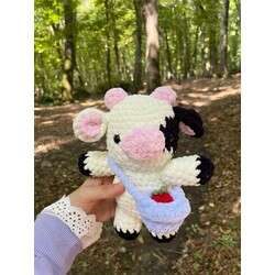 Cute black and white cow