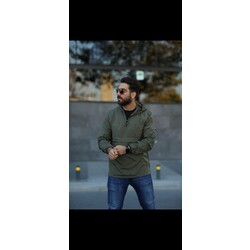 kanguru cep yağmurluk haki 