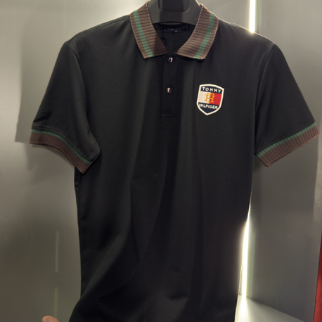 Tommy Premium Yakalı T-shirt Siyah