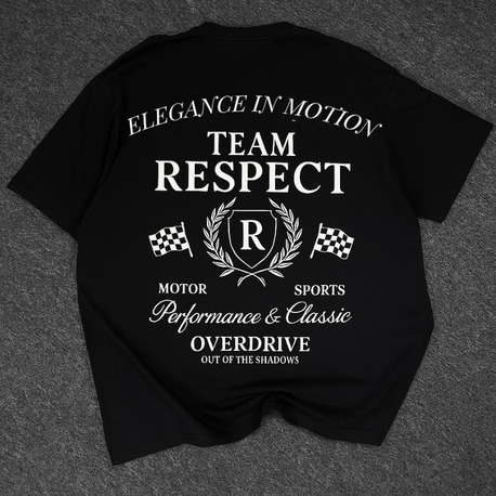 Siyah Oversize Unisex Tişört – Respect The Drive Tasarım