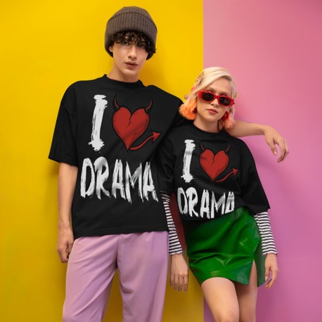 I LOVE DRAMA Baskılı Premium Unisex Tshirt