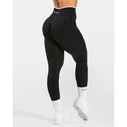 Teveo Siyah Seamless Tayt - Logo Detaylı