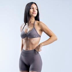 DFYNE Acı Kahvesi Seamless Bra - Minimalist Açık Sırt Detaylı