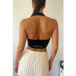 EXALTED Halter Neck Siyah Crop Top