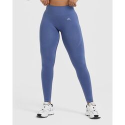 Oner Active Seamless Yüksek Bel Düz Model Tayt - Indigo