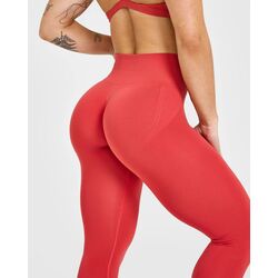 Oner Active Scrunch Seamless Yüksek Bel Tayt - Mercan Kırmızısı