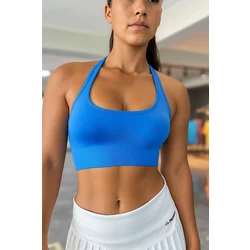EXALTED Halter Yaka Spor Bra - Canlı Mavi