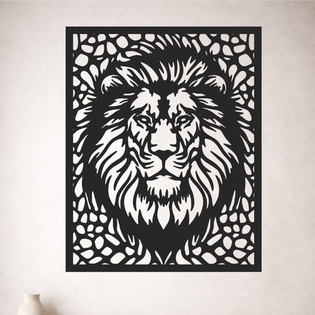 Aslan Figürlü Dekoratif MDF Duvar Tablosu (40x32 cm)