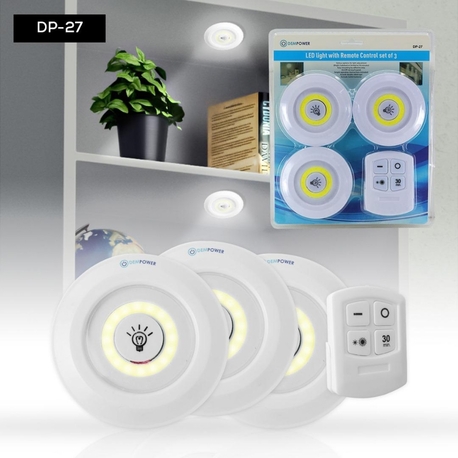 3lü Uzaktan Kumandalı Yapışkanlı Kablosuz Led Spot