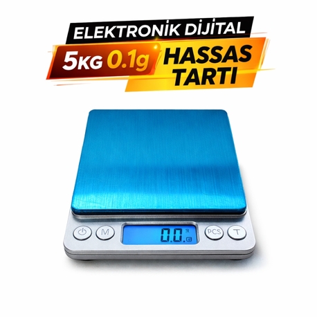 Elektronik Dijital Hassas Tartı 5KG 0.1g Mutfak Kahve Ölçüm Terazisi