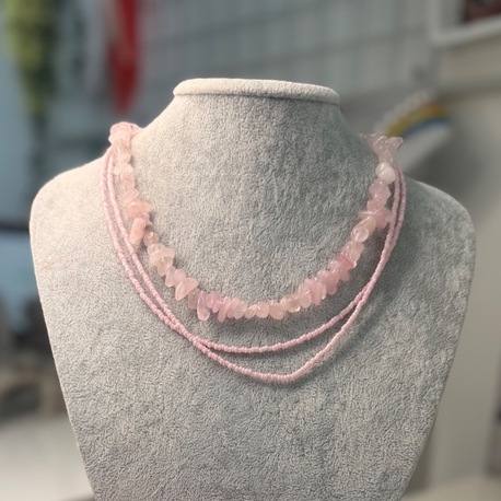 Tabir Pembe Boncuk kolye