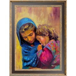 Anne ve Çocuk Yağlı Boya Tablo