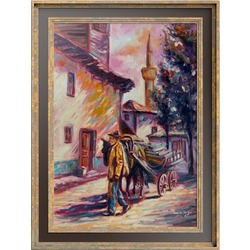 At Arabası Yağlı Boya Tablo