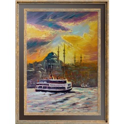 Boğaz'da Vapur Yağlı Boya Tablo