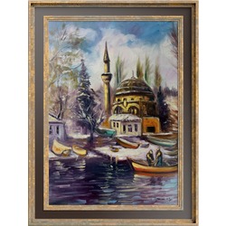 Göksu'da Balıkçılar Yağlı Boya Tablo